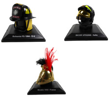Lot 3 Casques de Pompiers Miniatures France USA Italie 1/5 (5cm) Collection LCP6