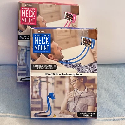 Juego de 2 soportes de montaje en cuello manos libres / sobremesa ~ compatibles con todos los teléfonos inteligentes Foto 1 de 4