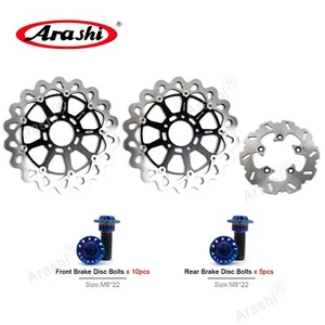 Rotor de freno delantero trasero y pernos M8 aptos para Suzuki GSXR1000 K1 K2 TL1000R 1998-2003 - Imagen 1 de 14
