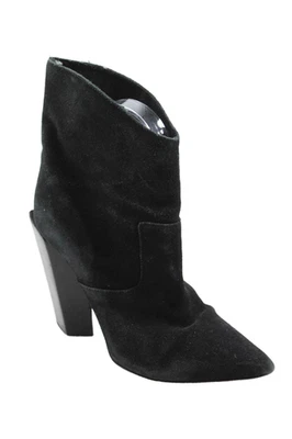 Fendi Mujeres Gamuza Punta Botines Negros Talla 36.5 6.5 Foto 1 de 4