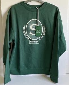 SUDADERA SLAZENGER TALLA 12 UK VERDE CON LOGOTIPO DE TENIS BLANCO MANGA LARGA *NUEVA* - Imagen 1 de 12