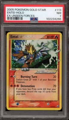 Pokemon Entei EX Unseen Forces Holo Ultra Rare #113 PSA 7 - Image 1 of 2