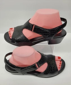 Sandalias SAS Suntimer para mujer talla 8,5 M negras diseño Gator cuero cómodas con correa trasera - Imagen 1 de 12