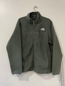 The North Face Sherpa Fleece Jacket Men's XL Green Full Zip - Picture 1 of 6