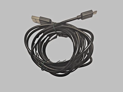 3000mm Flat USB A To MICRO B USB Phone/Tablet Cable Lead BLACK  - Image 1 of 3