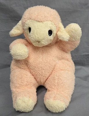 Lamybaby Baby Ty 1999 sonajero felpa tela de felpa cordero amarillo melocotón sin etiqueta de papel Foto 1 de 4