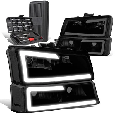 Lámpara de parachoques LED para Chevy Avalanche 2003-2007 + caja de herramientas tintada/transparente Foto 1 de 4