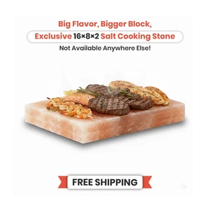 Himalaya Salzblock 16x8x2 | Extra große rosa Salzplatte zum Grillen & Kochen - Bild 1 von 12