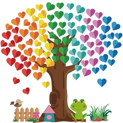 Classroom Tree Bulletin Board Decorations, Hearts Bulletin Board Tree Cutouts... - Image 1 of 4