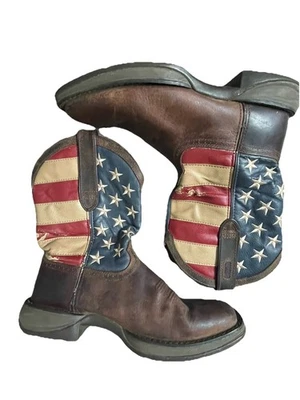 Botas Durango Rebel Patrióticas Bandera Occidental Para Hombre 9.5D Cuero Grano Completo   Foto 1 de 4