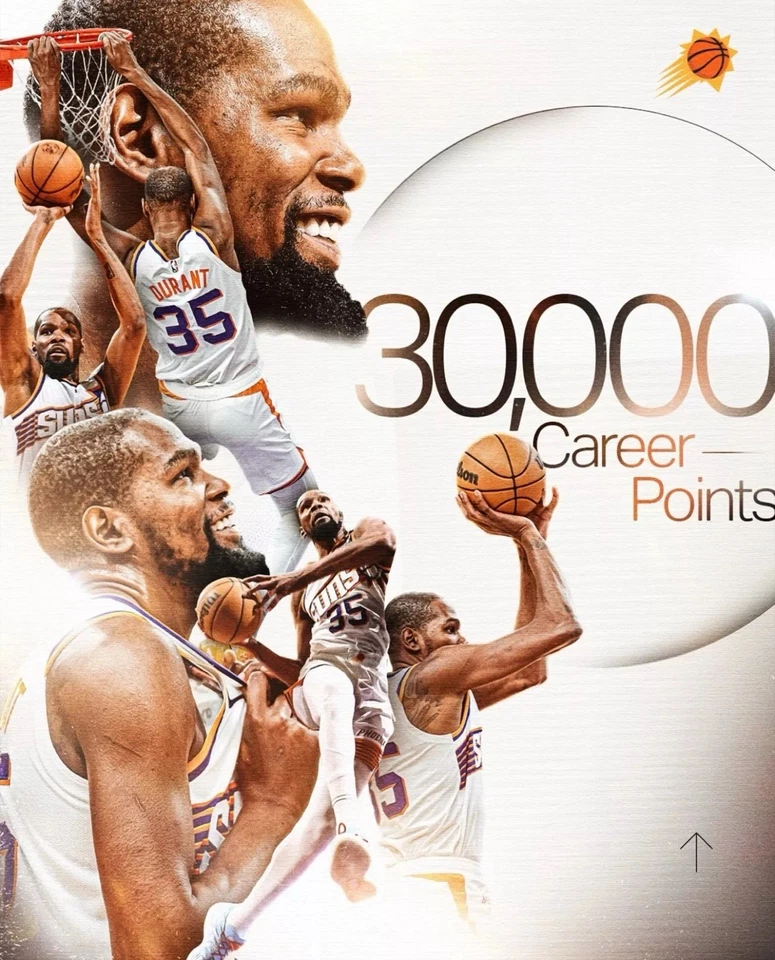 Foto de baloncesto de la NBA Kevin Durant 30.000 puntos de carrera collage Phoenix Suns 8x10 Foto 1 de 1