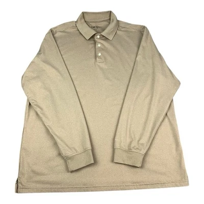 Polo de golf Walter Hagen manga larga, tostado, talla grande para hombre  Foto 1 de 4