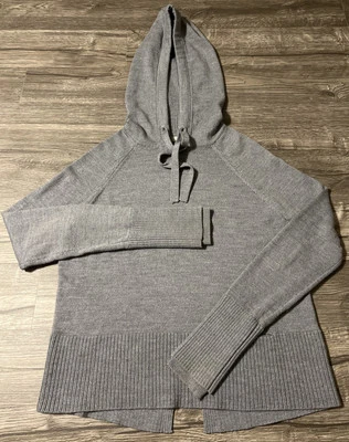 Athleta Verona Merino Wool Blend Hoodie Pullover Sweater Size XS Gray 352965-01 - Image 1 of 4