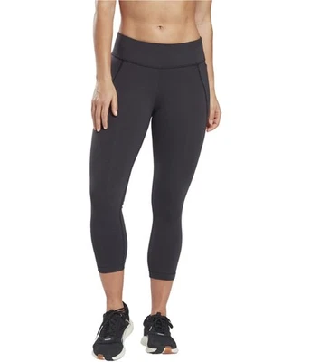 Calça atlética Reebok feminina Lux compressão 3/4, preta, pequena - Imagem 1 de 3