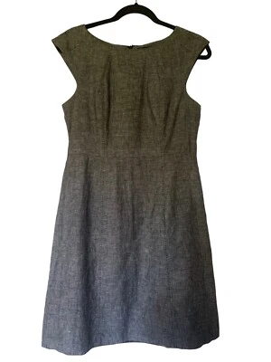 Vestido Saint Tropez West 100% Lino 6 Oficina Tranquilo Lujo Minimalista Cápsula Cremallera Foto 1 de 4