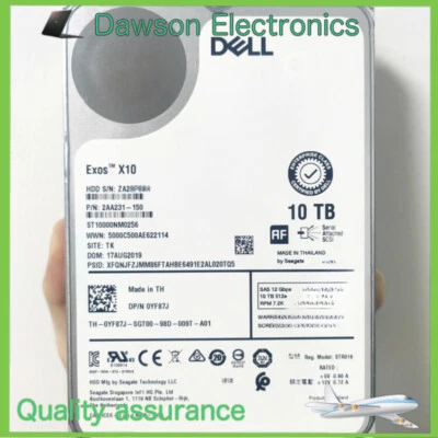 Dell 0YF87J YF87J ST10000NM0256 10TB SAS 12Gbps 3.5'' 512e RPM 7.2K Hard Drive - Image 1 of 2