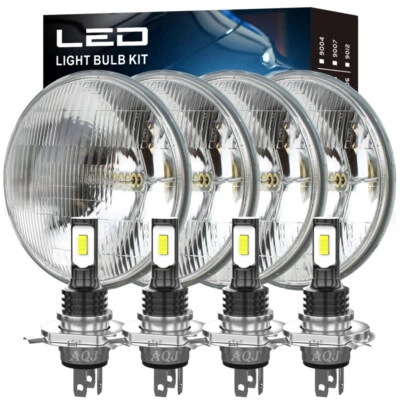 Fit Mercedes-Benz·380SL 450SL 560SL 4PCS 5.75" Round LED Headlights Hi/Lo Beam Foto 1 de 4