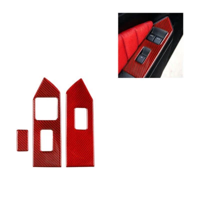 Отделка крышки переключателя панели подъема окна из красного углеродного волокна для Ford Mustang 2009-2013 - Изображение 1 из 4