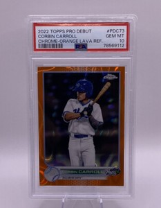 Corbin Carroll 2022 Topps Pro Debut Chrome Orange Lava PSA 10🔥🔥🔥