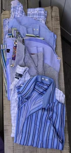 Lot 7 Mens Dress Shirts Designer David Danahue Bugatchi Arnold Zimber Xl 17 - Picture 1 of 5