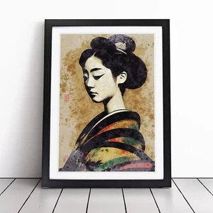 Geisha No.4 Framed Canvas Wall Art Print Poster Picture, Home Decor - Picture 1 of 8