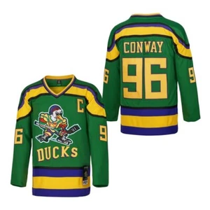 Camiseta deportiva D-5 Youth Mighty Ducks #96 Conway #99 Banks Jersey, película hockey sobre hielo Je - Imagen 1 de 3