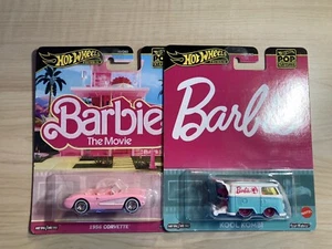 Hot wheels premium Barbie 1956 Corvette and Kool Kombi on Real Riders new - Picture 1 of 15