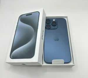 Apple iPhone 15 Pro 128GB Blue Titanium (Unlocked) New - Picture 1 of 9