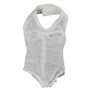 Vtg 1987 Tonka Aurora White Sparkly Bodysuit 10" Doll Halter Swim Top 6700 - Picture 1 of 4