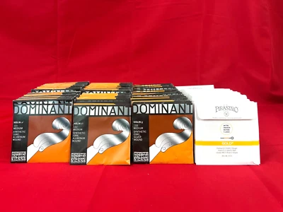 100% Authentic 2 sets Dominant Violin String 135B A,D,G  Gold label E Ball 4/4 - Image 1 of 4