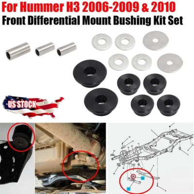 Front Differential Mount Bushing Kit Set For Hummer H3 & H3T 2006-2009 & 2010 - Image 1 of 4