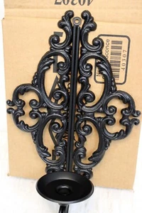 Southern Living Red Mountain Iron Black New Orleans Candle Wall Sconce - Picture 1 of 7