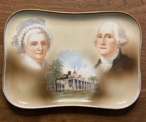 Bandeja de platos antigua T & V Limoges George & Martha Washington Francia antigua B15 - Imagen 1 de 12