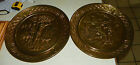 Pair of Hammered Bass Hunting Scene Plates / Wall Decor