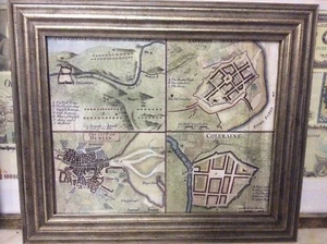 Map of Towns and battles of Ireland l, 5” x 4” 1730 reproduction canvas map - Picture 1 of 6