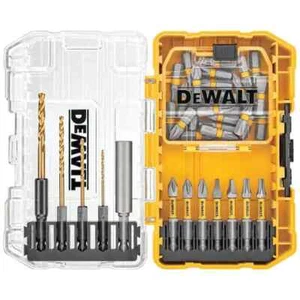 Screwdriving Bits, Black Oxide Drill Bits, Right Angle Adapter, Tough Case 40Pcs - Picture 1 of 2