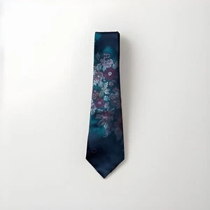 Halston III Krawatte Seidenmischung Blumenmuster - Bild 1 von 5