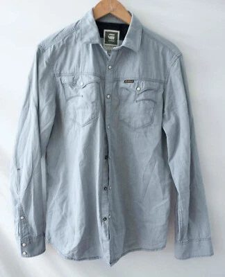 G Star Shirt Arc 3D Size M/L Snap Button  **18G0924p - Image 1 of 4