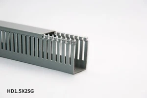 18 New 1.5"x2"x2m Narrow Finger Open Slot Wire Cable Raceway Duct Cover,PVC,Gray - Picture 1 of 4