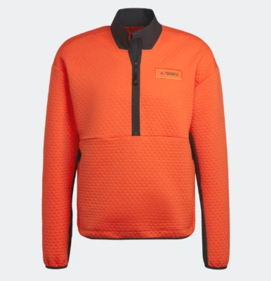 Adidas TERREX Utilitas Masculino Meio Zíper Caminhada Lã Polar Laranja Tamanho Pequeno $90 - Imagem 1 de 4