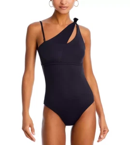 Becca by Rebecca Virtue Asymmetric Cutout One Piece Swimsuit Black Size Small - Picture 1 of 4