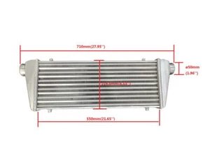 "Intercooler turbo universal de aluminio 710 × 220 × 50 mm FMIC 57 mm 2,25" - Imagen 1 de 5