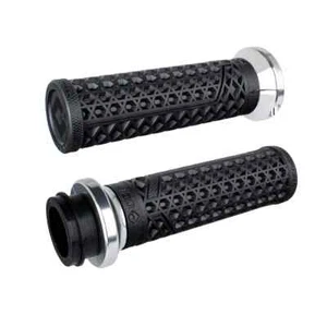 Empuñaduras ODI Vans negras y plateadas bloqueo Harley TBW M8 Softail & Touring FXLRS FLHX - Imagen 1 de 1