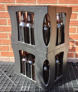 2 Plastic Beer Crates each filled with 20 identical 500ml glass beer bottles - Picture 1 of 3