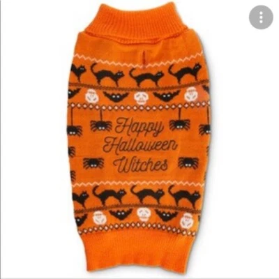 Botique Brilla en la Oscuridad Naranja Halloween Perro Suéter Feliz Halloween Brujas L Foto 1 de 4