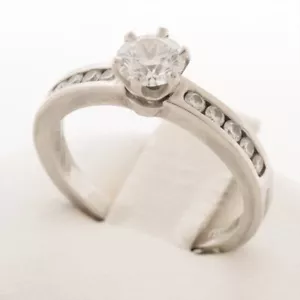 Tiffany Halbkreis Perlenfassung Solitär Diamant Ring Pt950 5,5 g ca. - Bild 1 von 6