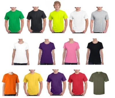 Plain 100% Cotton Blank T shirt Gildan Mens Womens Various Colour sizes S 2XL - image 1 of 4