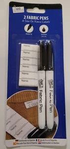 2 Laundry/Textile/Fabric Marker Pen - Clothes Uniform Iron Markers with Labels - Picture 1 of 3