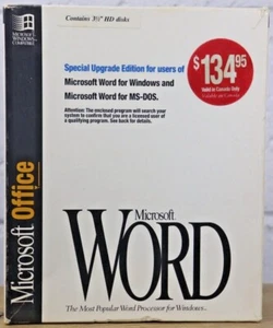 Microsoft OFFICE WORD 1993 BIG BOX Set Disks No.53438 VTG Computer Software (G1) - Picture 1 of 12