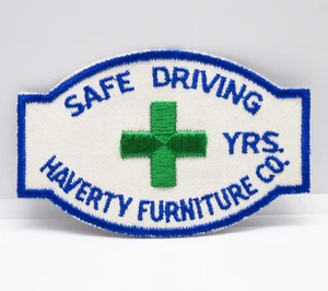 Parche de conducción segura para muebles Haverty premio verde cruz lugar de trabajo vintage coser - Imagen 1 de 6